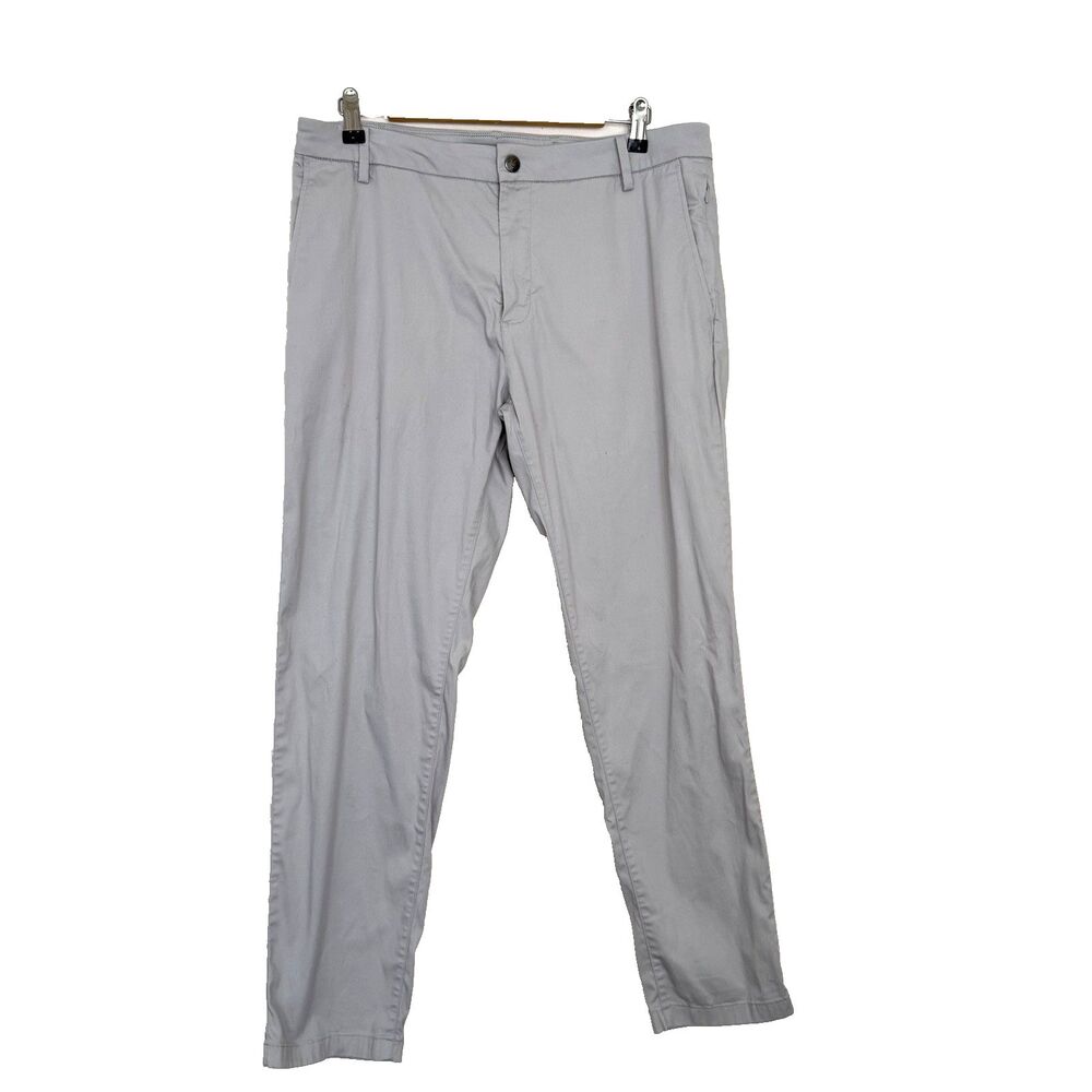 Birddogs Pants Mens 34x30 Gray Lined Chino Slim Tapered Stretch Casual Golf Prep
